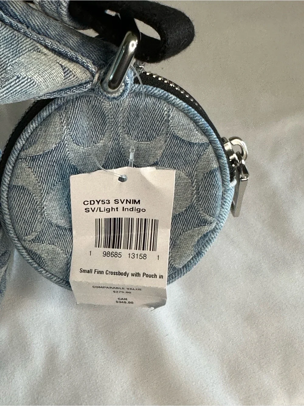 Coach Loved Denim Signature Small Finn Crossbody Bag with Coin Pouch CDY53